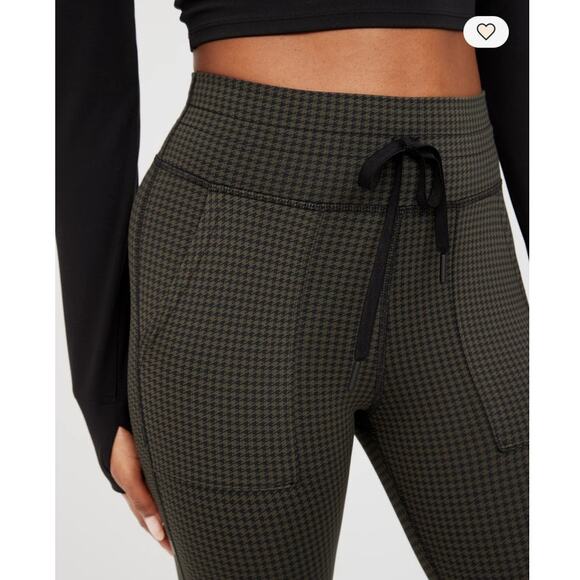 OFFLINE By Aerie Mini Houndstooth Drawcord Legging Olive Black Size S - Picture 9 of 13